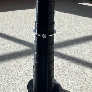 Silver band with cz stone. Size 8